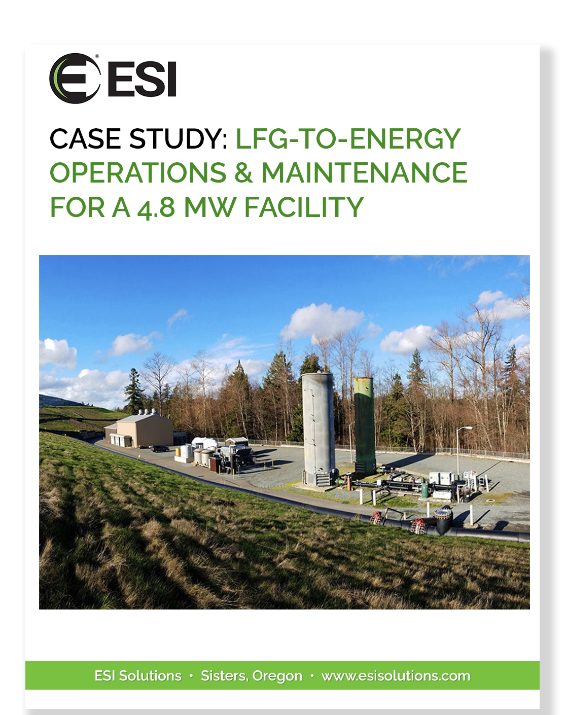 ESI Case Study - CASE STUDY- LFG-TO-ENERGY  OPERATIONS & MAINTENANCE FOR A 4.8 MW FACILITY COVER