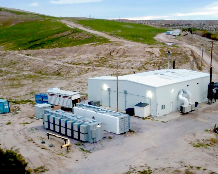 biogas-to-power facility - powering an on-site datacenter that mines Bitcoin